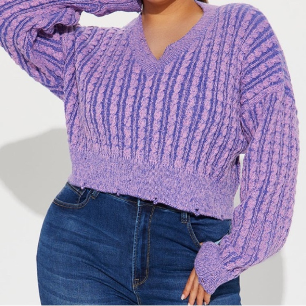 Downtown Attitude washed Sweater - purple/combo